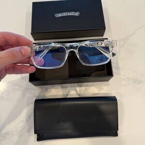 Chrome Hearts Silver and Blue Sunglasses